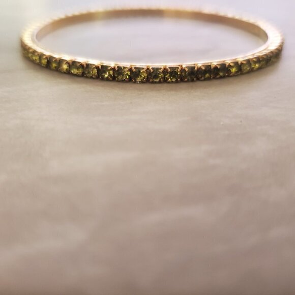 ✨ J.Crew Rhinestone Crystal Pave Green Bangle Bracelet ✨ - Picture 2 of 10